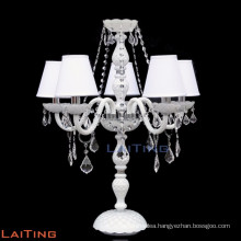 Crystal standing chandelier candle holders with white shades 20073